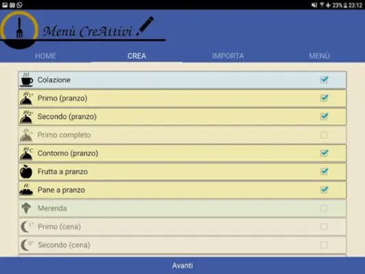 Menù CreAttivi android App screenshot 0