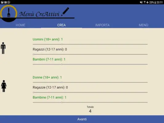 Menù CreAttivi android App screenshot 1