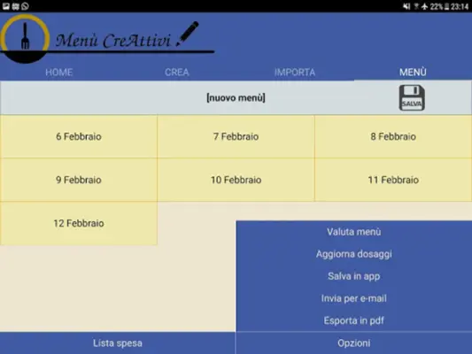 Menù CreAttivi android App screenshot 2