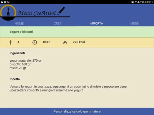 Menù CreAttivi android App screenshot 3